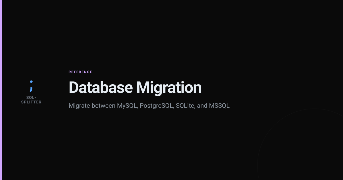 Database Migration | sql-splitter
